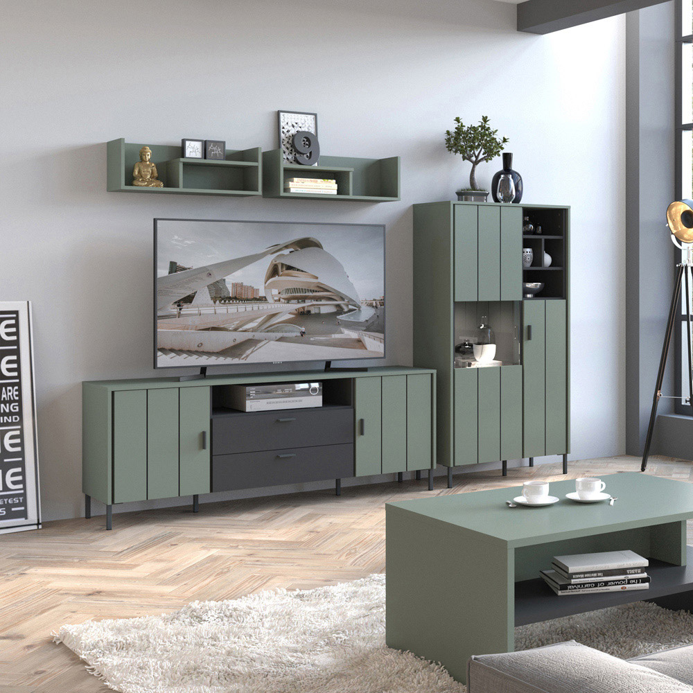 Furniture To Go Arundel 2 Door 2 Drawer Green TV Cabinet Image 4