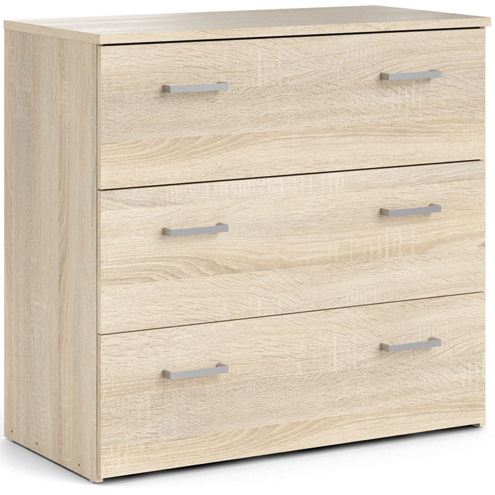 Florence Space 3 Drawer Oak Chest of Drawers Image 2