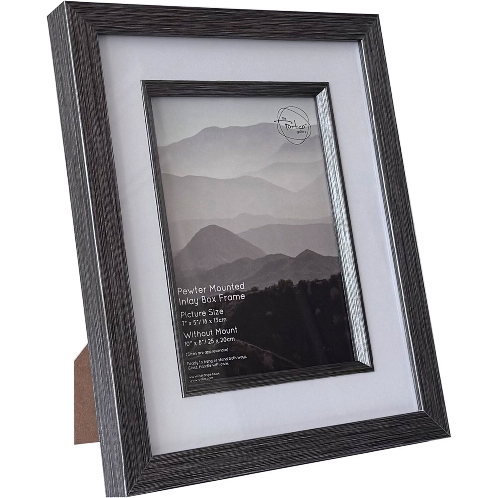 Pewter Mounted Inlay Box Frame Pewter 7 x 5 inch Image 2