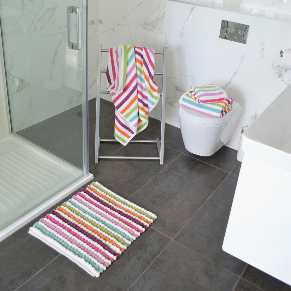 Allure Bath Fashions California Multicolour Striped Bath Sheet Image 4