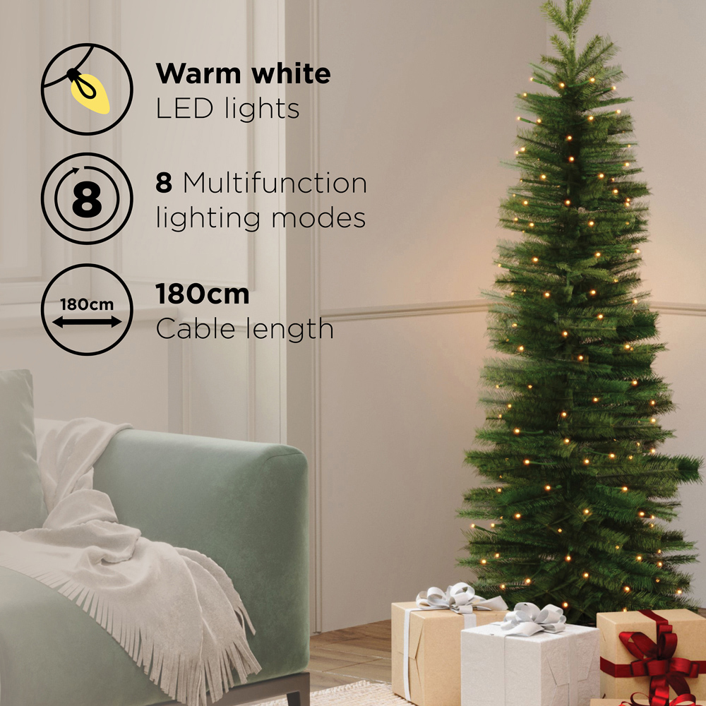 Charles Bentley Pre-Lit Faux Pencil Christmas Tree 6ft Image 7