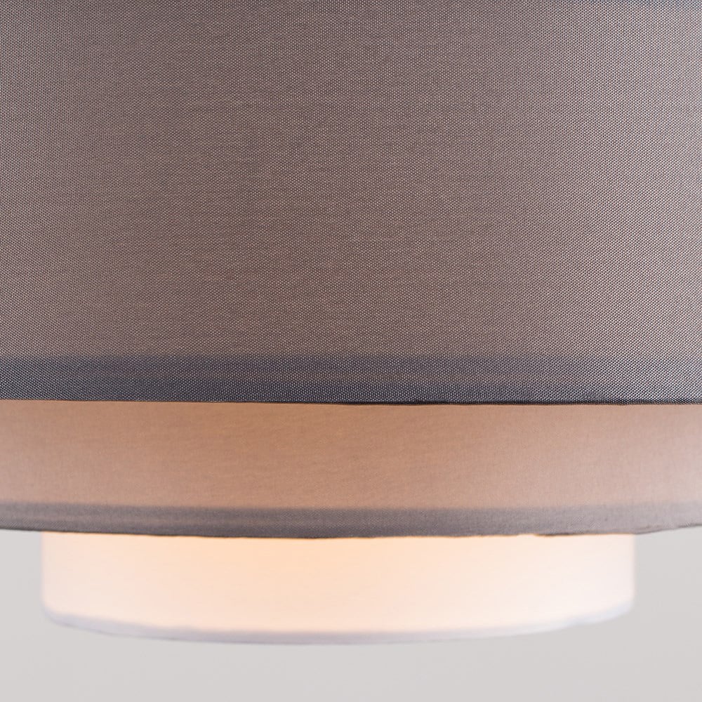 ValueLights Hampshire 3 Tone Grey Fabric 5 Tiered Ceiling Pendant Light Lamp Shade Image 5