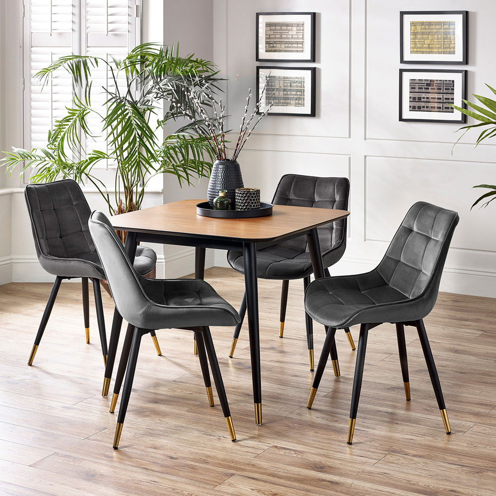 Julian Bowen Hadid Set of 2 Grey Dining Chair Image 9