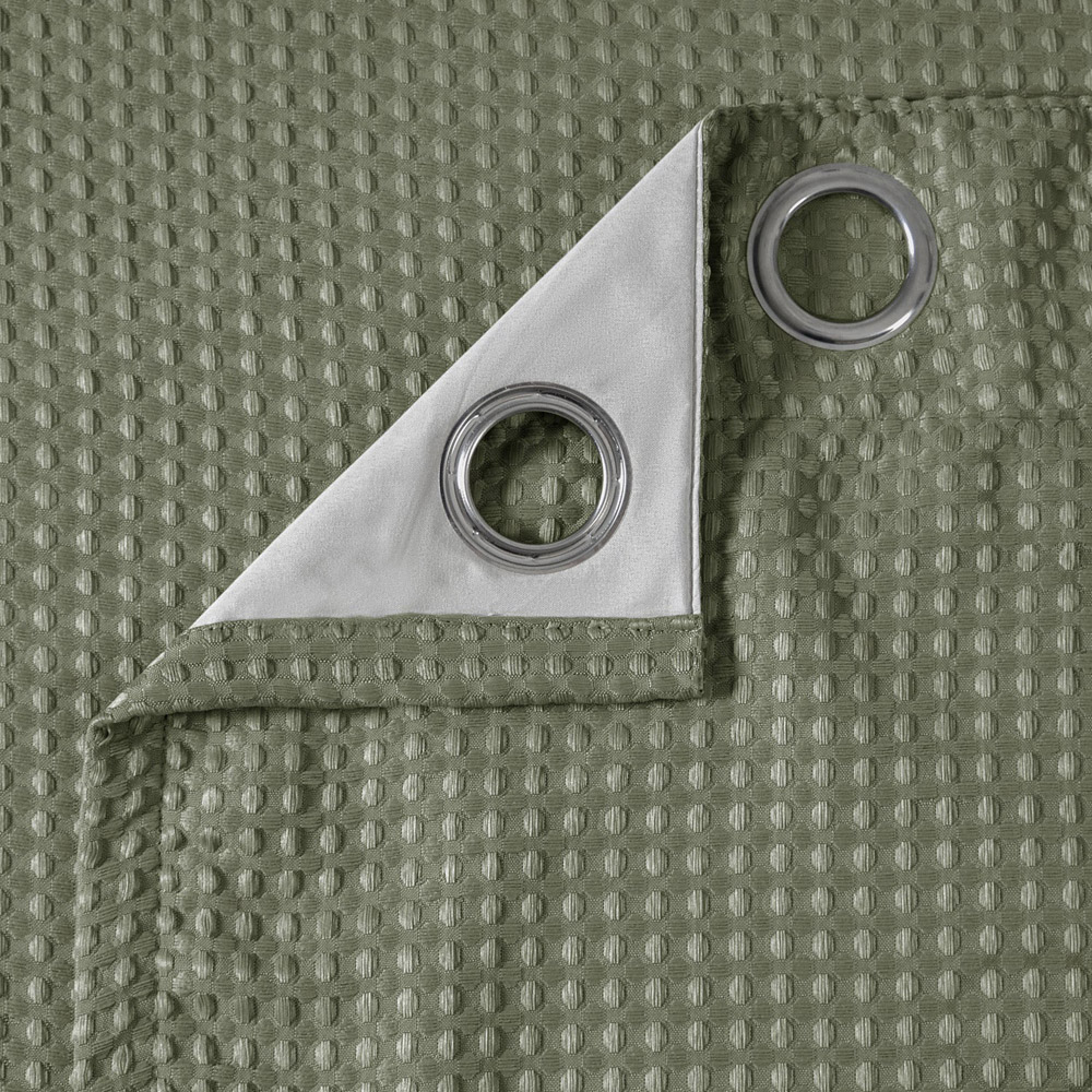 Velosso Waffle Sage Blackout Curtains 137 x 116cm Image 4