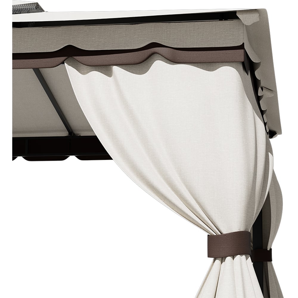 Living and Home 10 x 10ft Tiered Roof Metal Frame Gazebo with Waterproof Canopy Image 4