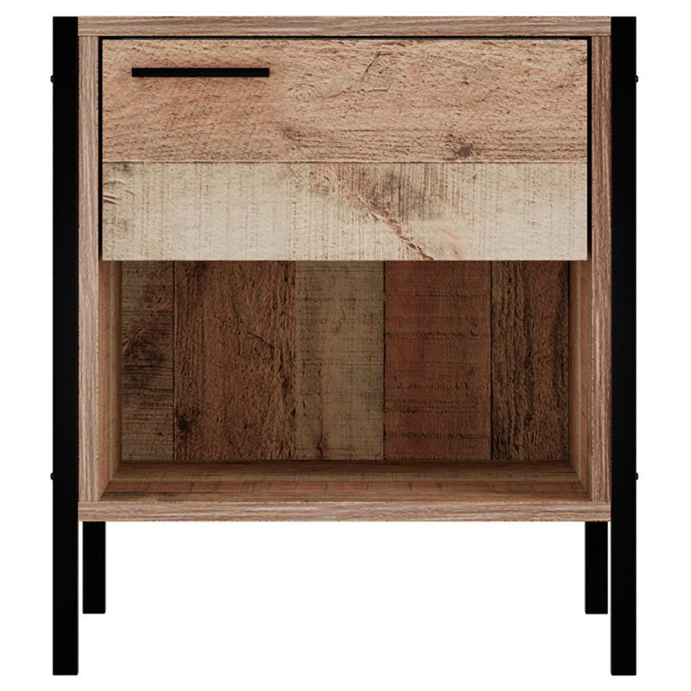Hoxton Single Drawer Oak Bedside Table Image 4