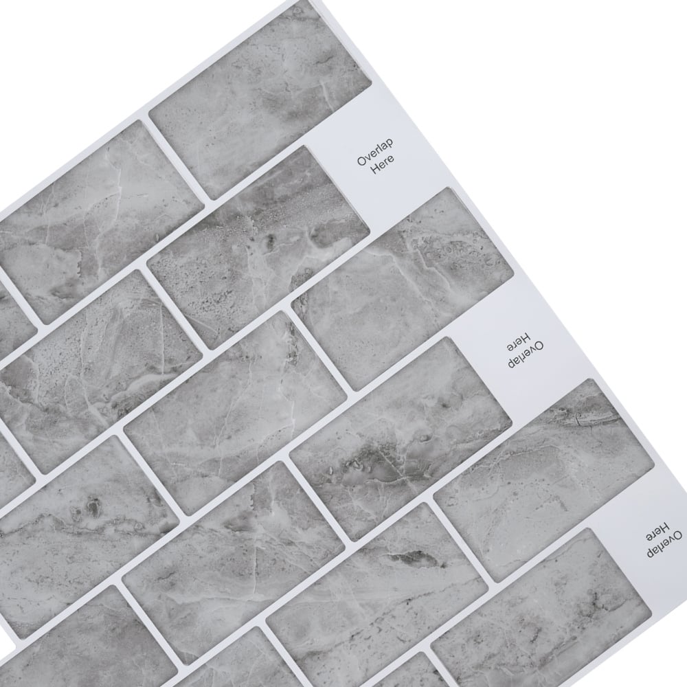 Living and Home Grey Marble Peel and Stick Wallpaper Tile 29 x 29cm 10 Pack Image 4