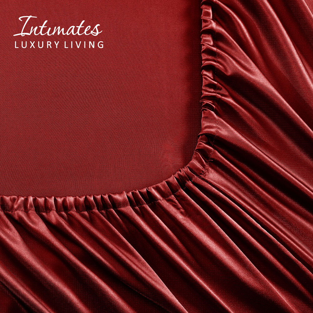 Intimates King Size Red Satin Bedding Set Image 4