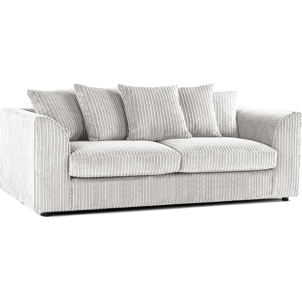 Luxor 5 Seater Silver Jumbo Cord Scatter Back Sofa Suite Image 3