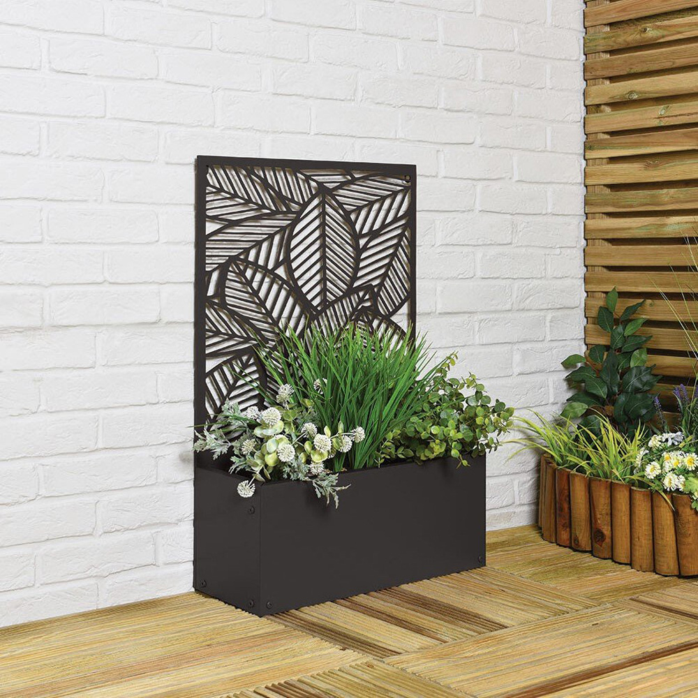 Screen with Planter Small - Black Image 2