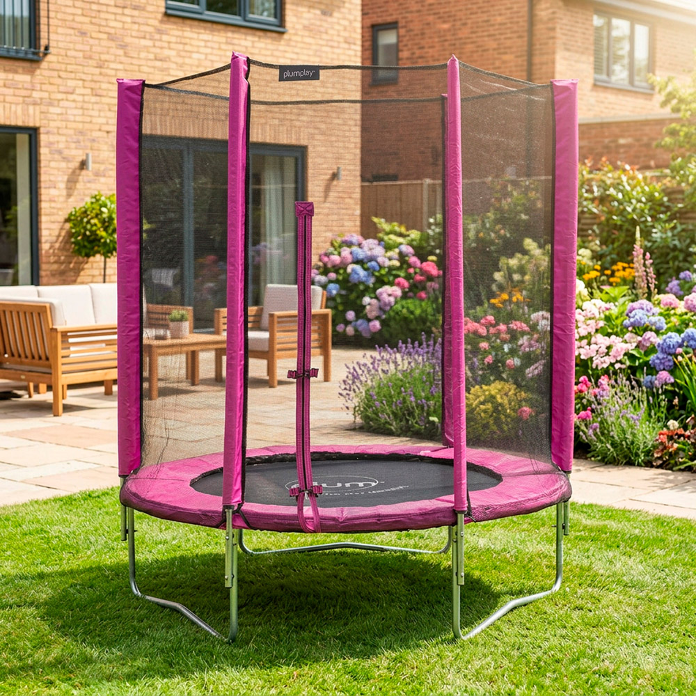Plum Play Pink 6ft Springsafe Trampoline with Enclosure Image 2