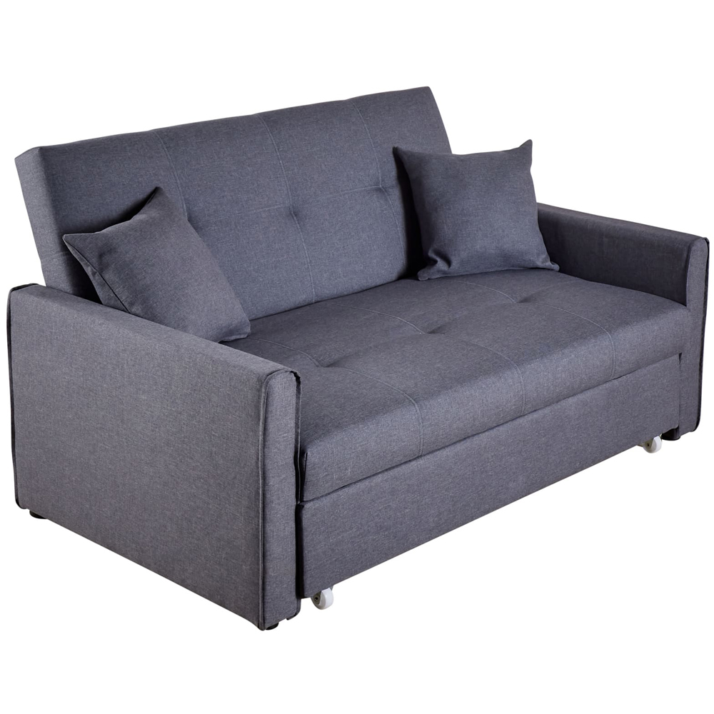 Home Source 2 Seater Dark Grey Sofa Bed Image 2