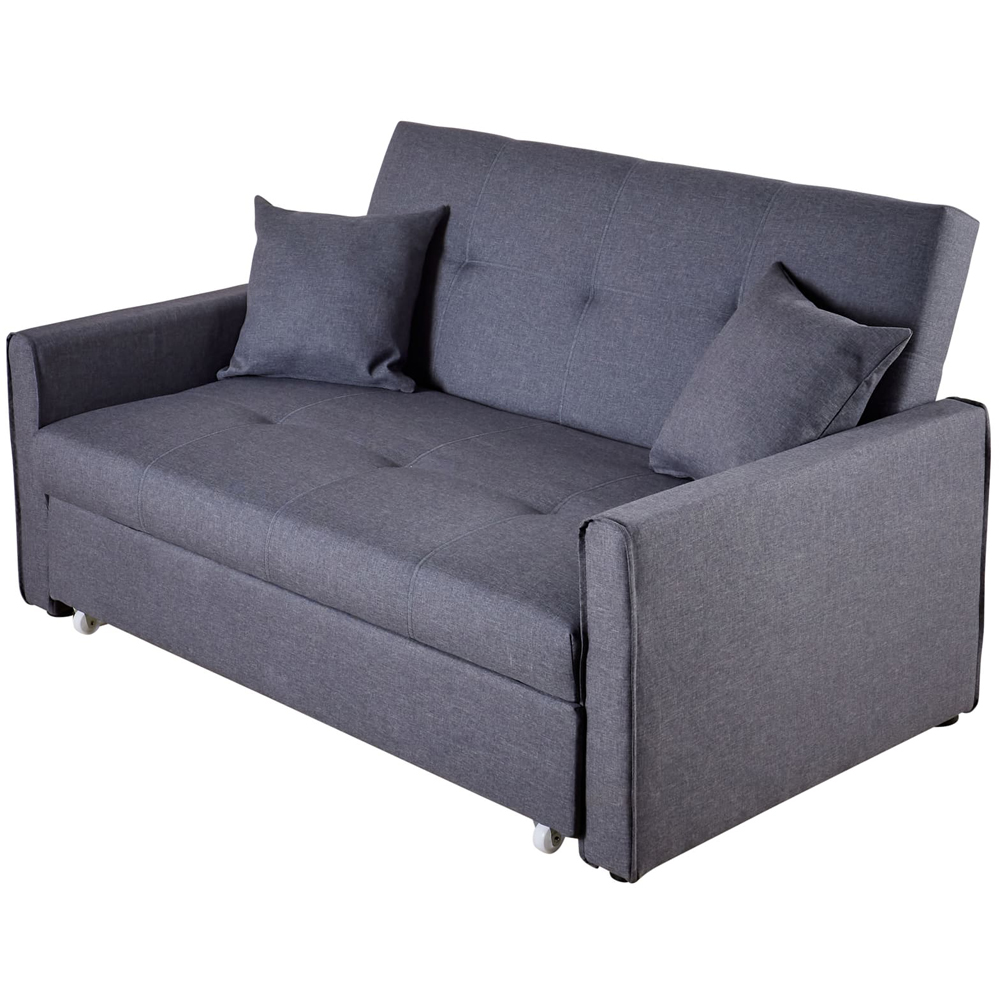 Home Source 2 Seater Dark Grey Sofa Bed Image 3