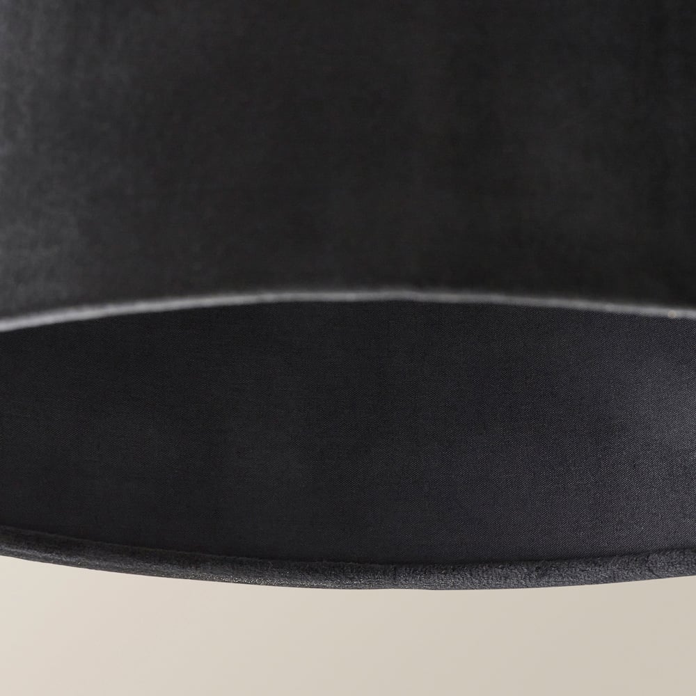 ValueLights Reni Black Velvet Large Ceiling Drum Lamp Shade Image 4