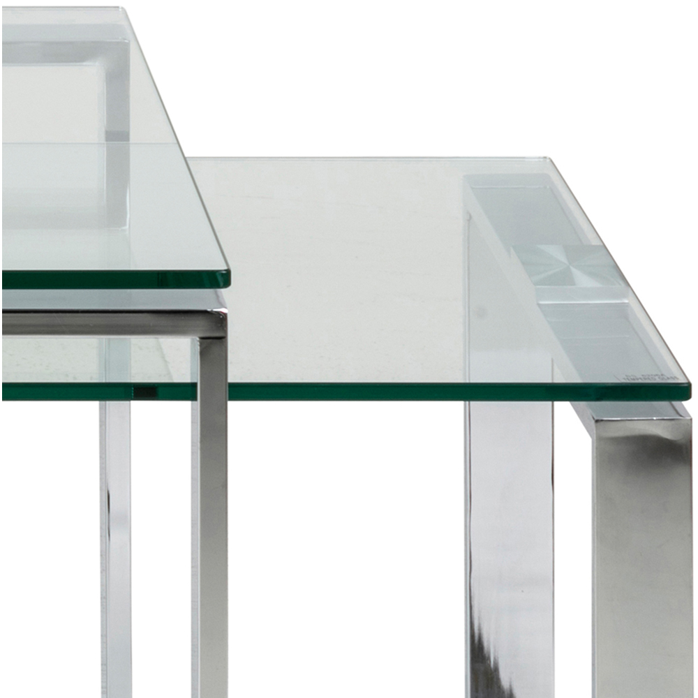 Florence Katrine Glass Top Coffee Table Set of 2 Image 6