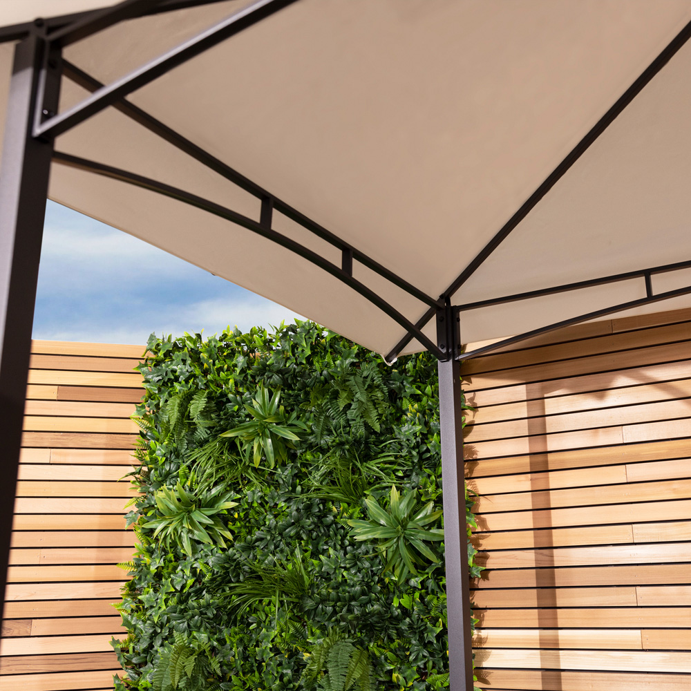 Charles Bentley 2.4 x 1.5m Beige Steel BBQ Grill Gazebo Image 3