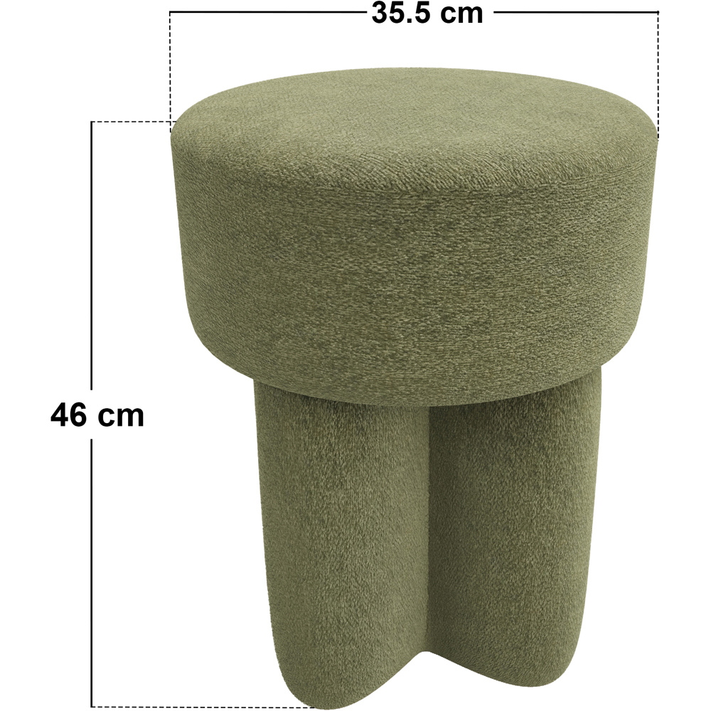 SOLACE+CO Astrid Olive Green Fabric Pouffe Image 6