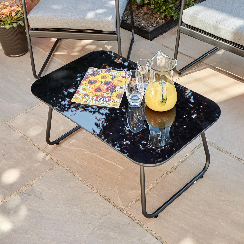 Home Source Cove 4 Seater Black Metal Garden Lounge Set Image 7