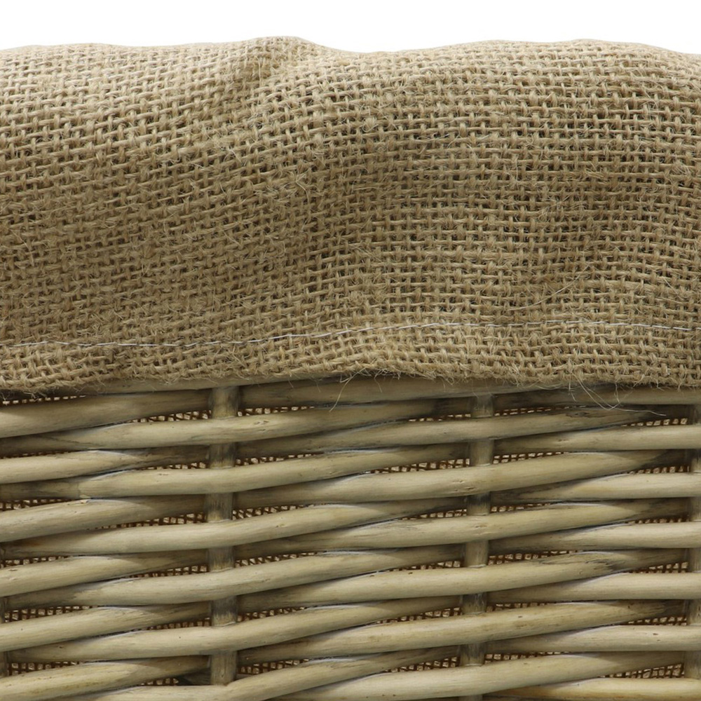 JVL Willow Antique Wash Log Basket with Rope Handles 38 x 50 x 42cm Image 6