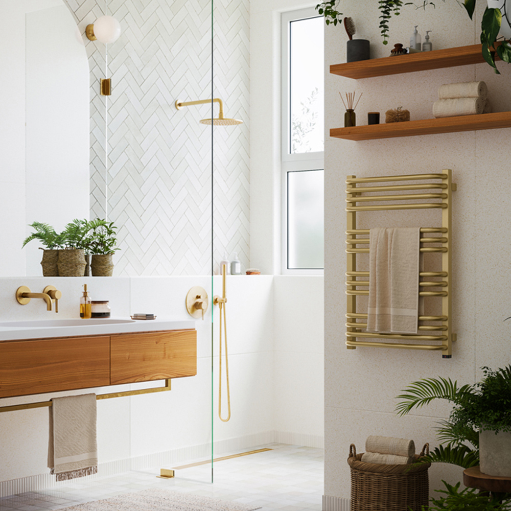 Terma Alex One 1364BTU Brass Electric Towel Rail 760 x 500mm Image 6