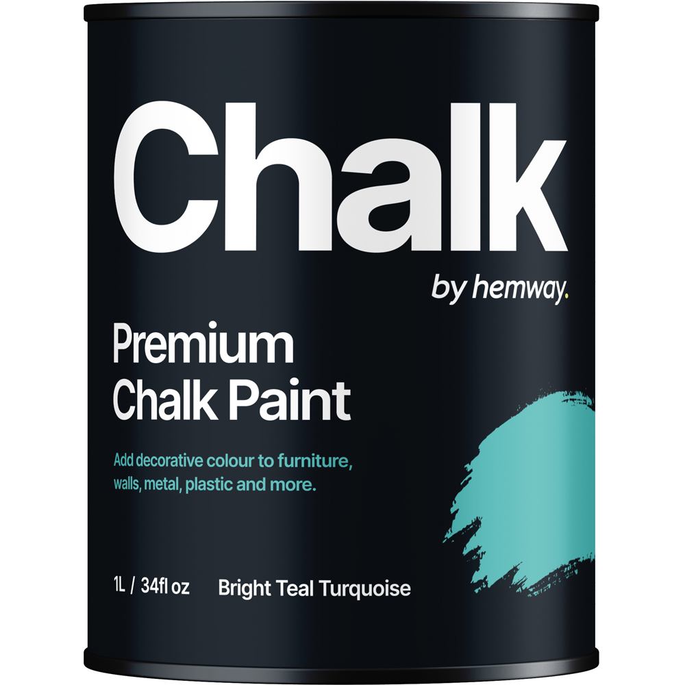 Hemway Bright Teal Turquoise Furniture and Walls Matt Chalk Paint 1L Image 2