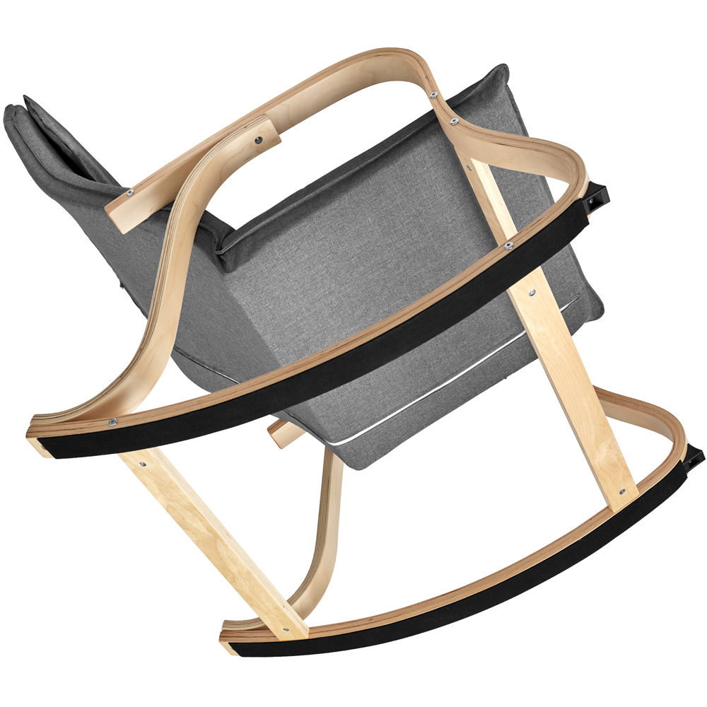 tectake Roca Light Grey Rocking Chair with Armrest Image 5