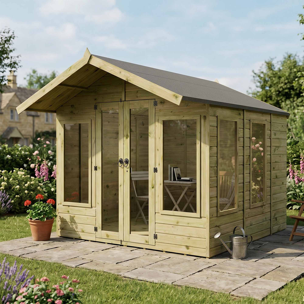 Mercia 8 x 8ft Double Door Premium Sussex Traditional Summerhouse Image 2