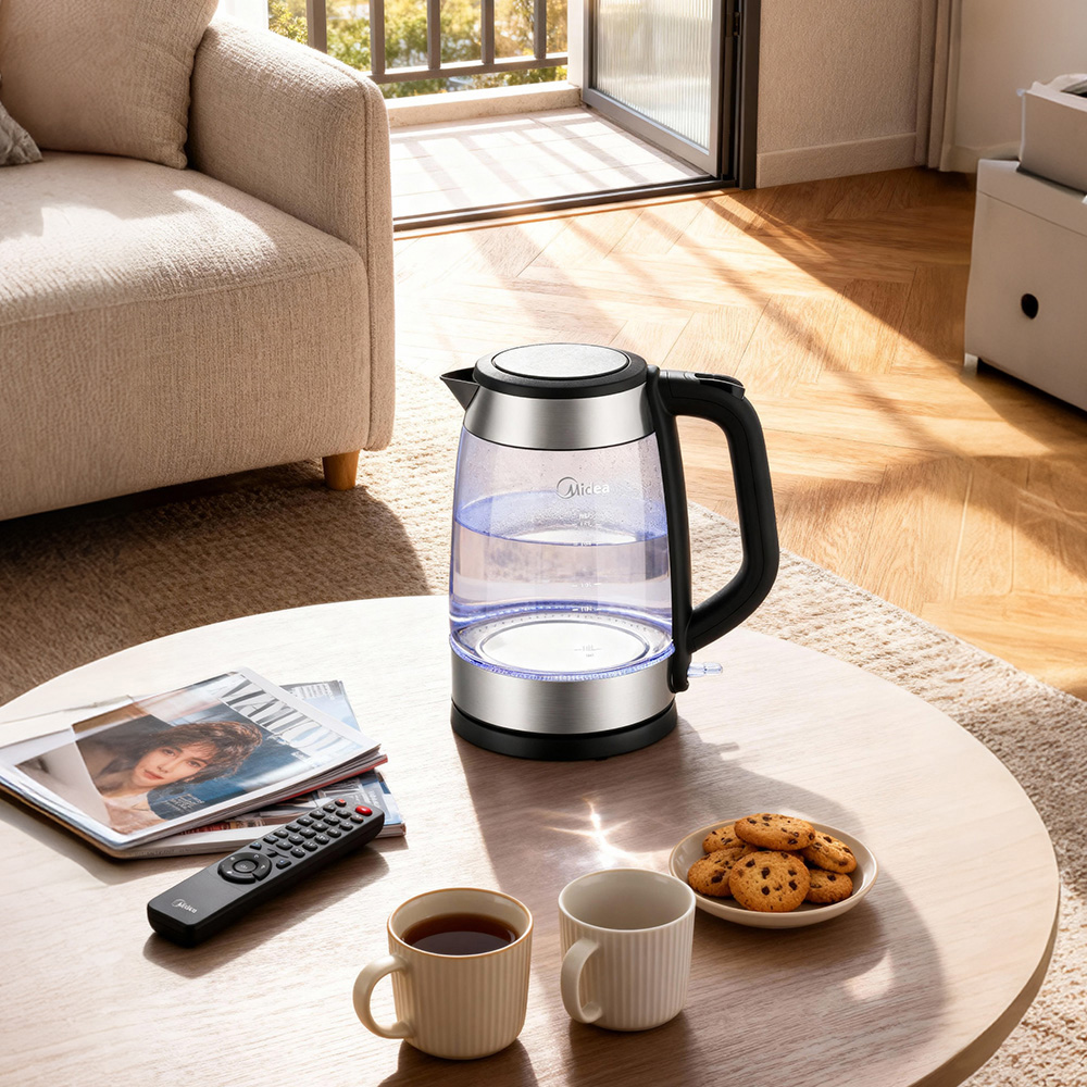 Midea AJ0807 Transparent 1.7L Glass Electric Kettle with Removable Filter 2200W Image 7