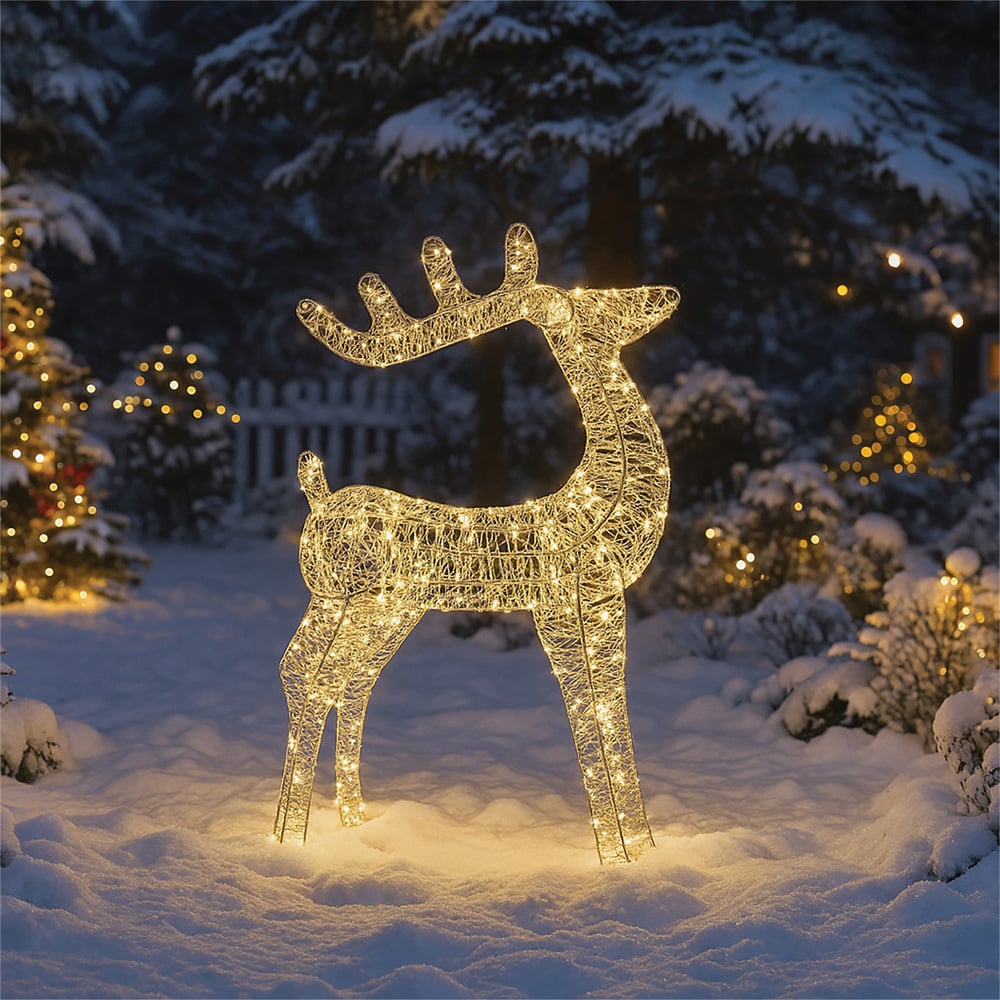 Xmas Haus Silver 450 Warm White Micro LED Deer Christmas Decoration 3ft Image 3