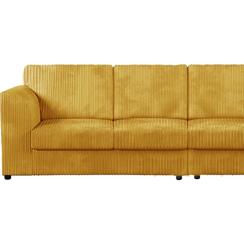 Luxor 4 Seater Mustard Jumbo Cord Full Back Sofa Image 3
