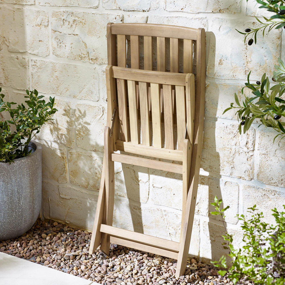 Furniturebox Essen Set of 2 Wooden Foldable Outdoor Dining Chair Image 5