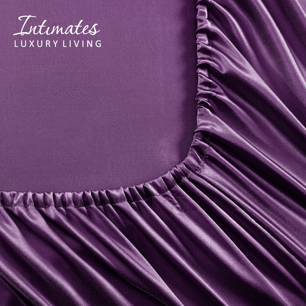 Intimates Double Purple Satin Bedding Set Image 4