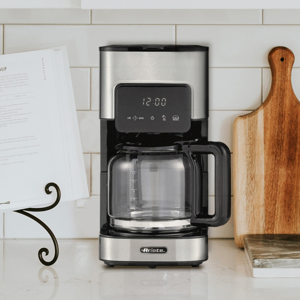 Ariete AR1398 Black Stainless Steel 1.5L Digital Filter Coffee Machine Image 2
