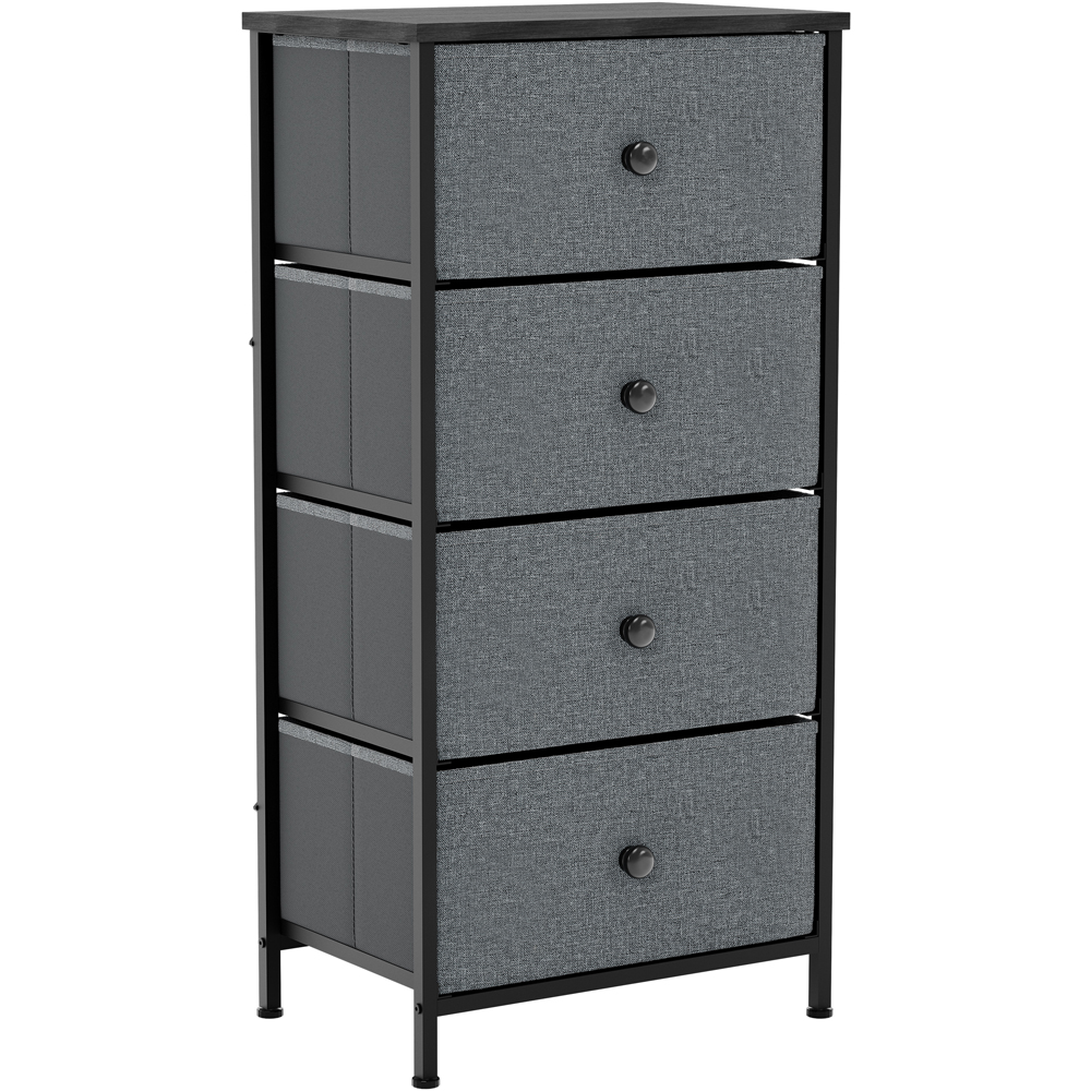 Vida Designs Chorley 4 Drawer Grey and Black Fabric Chest of Drawer Image 2