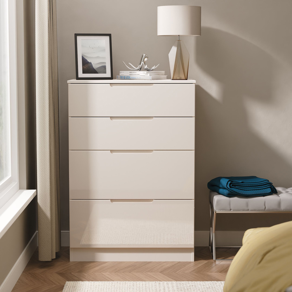 Crowndale Milan 4 Drawer Kashmir Gloss and Kashmir Deep Chest of Drawers Ready Assembled Image 7