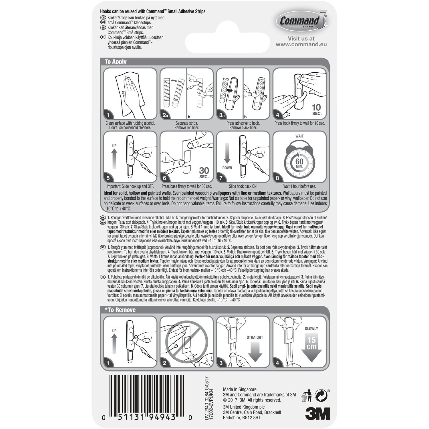 Pack of 6 Command Utility Hanging Hooks Image 6