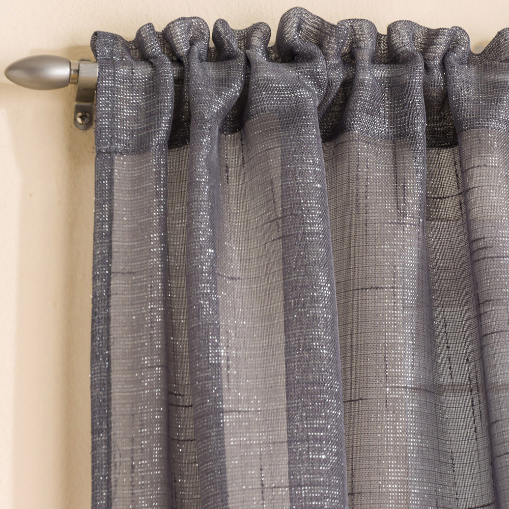 Casablanca Grey Panel Voile Curtain 183 x 138cm Image 2