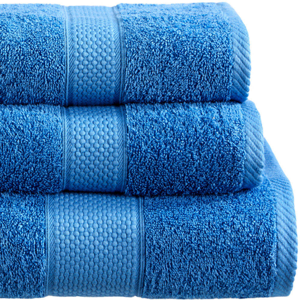 Imperial Ringspun Combed Cotton Cobalt Turkish Hand Towel 2 Pack Image 2