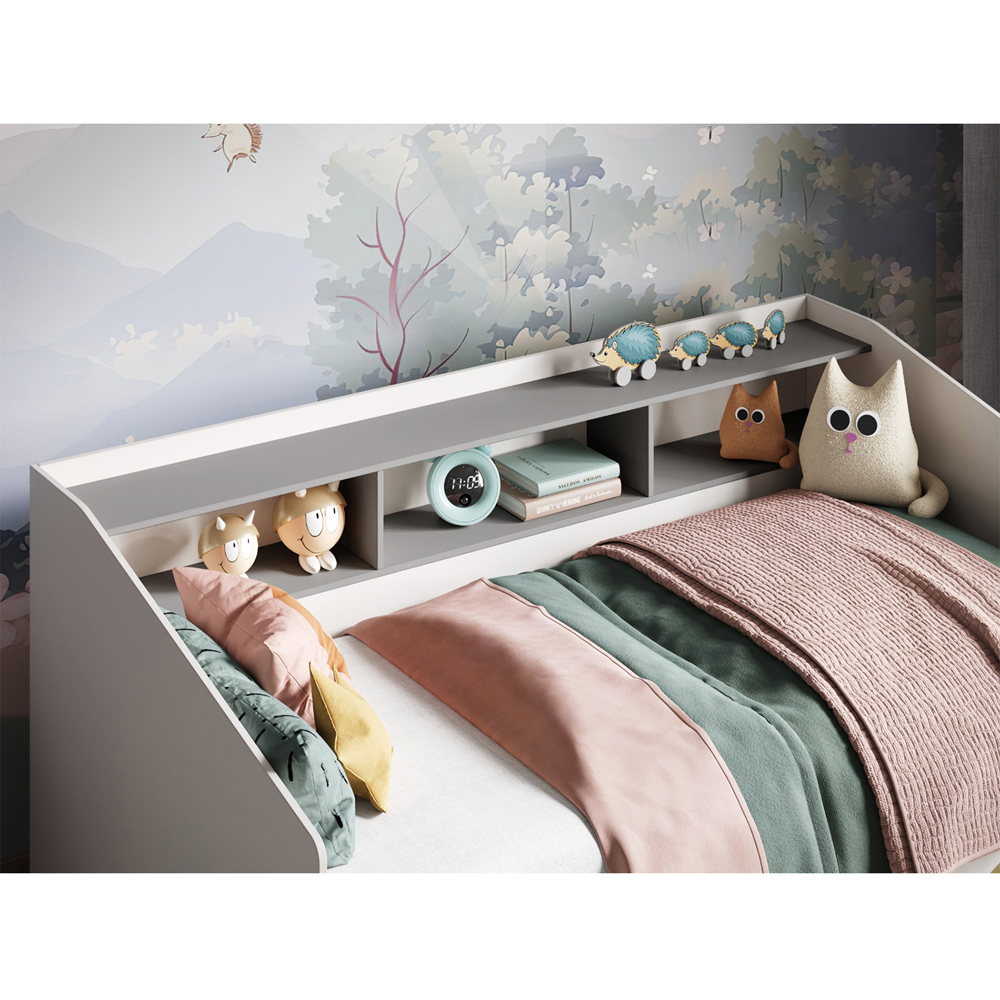 Flair Leni White 2 Drawer 3 Shelves Day Bed Image 2