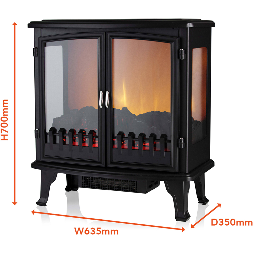 Warmlite Carlisle Black Cast Effect Stove Fire with Realistic Flame Effect 1800W 25 inch Image 8