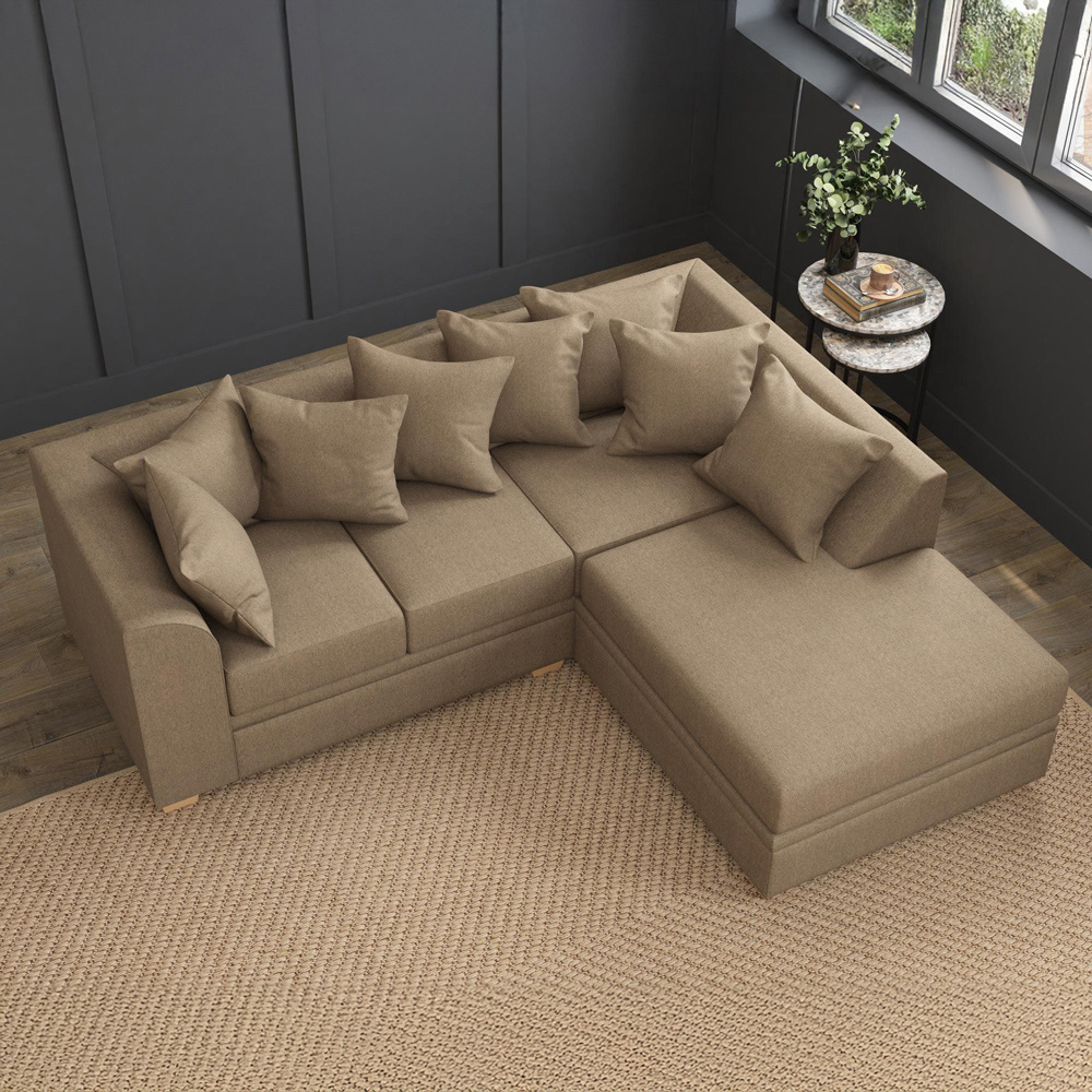 Modo 3 Seater Nutmeg Venice Right Hand Scatter Back L-Shape Corner Sofa Image 7