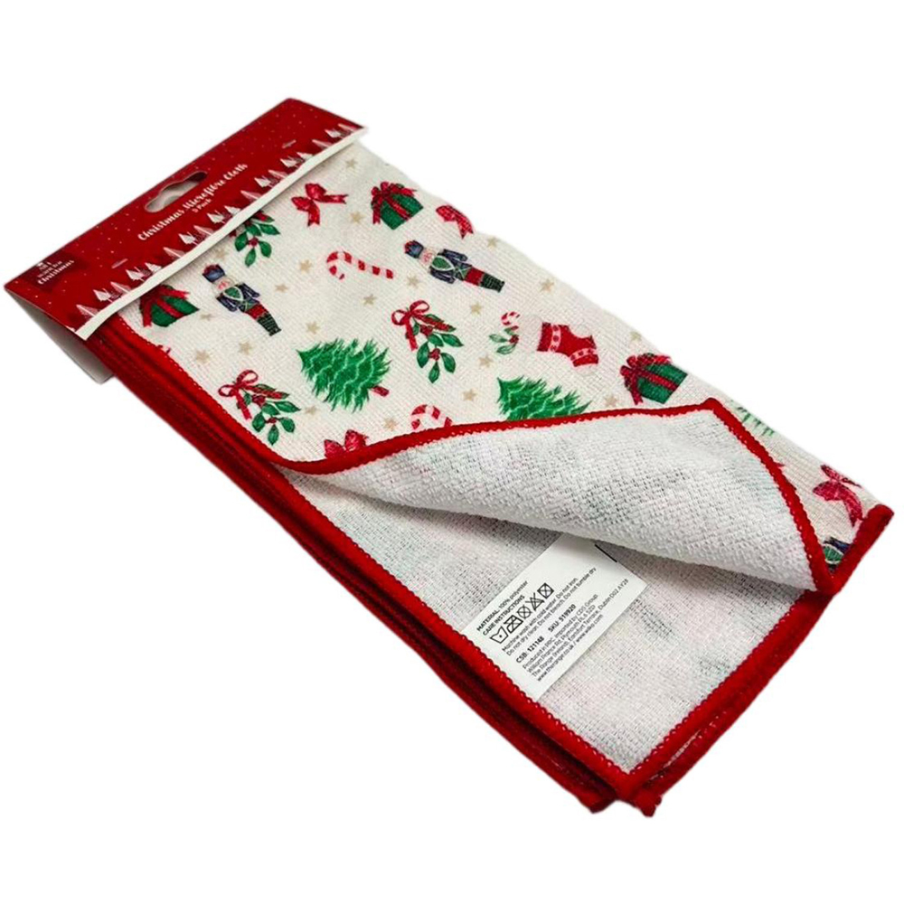 Pack of 5 Christmas Microfibre Cloths Image 4