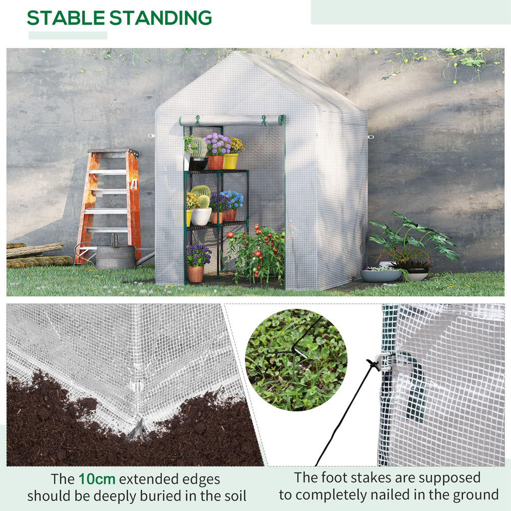 Outsunny White 4.7 x 4.7ft Portable Greenhouse Image 3