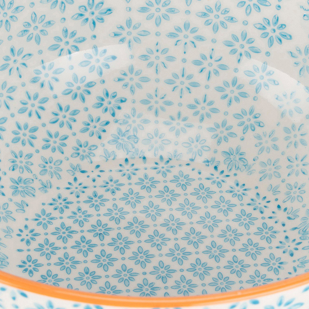 Amari Light Blue and Orange Large Bowl Image 2