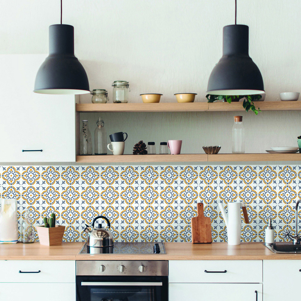 d-c-fix Jamila Gold Sticky Back Vinyl Wall Tile 18 Pack Image 5