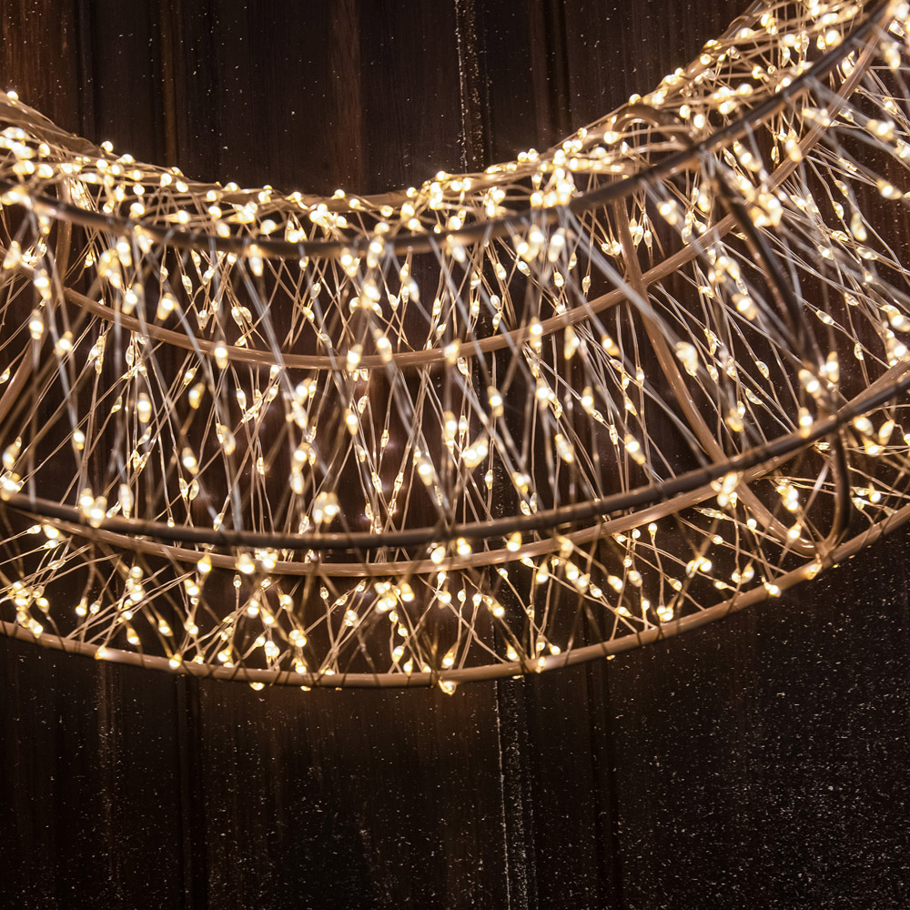 The Christmas Centre 5000 Warm White LED Micro Lights Pre-Lit Gold Light-Up Wreath 70cm Image 2