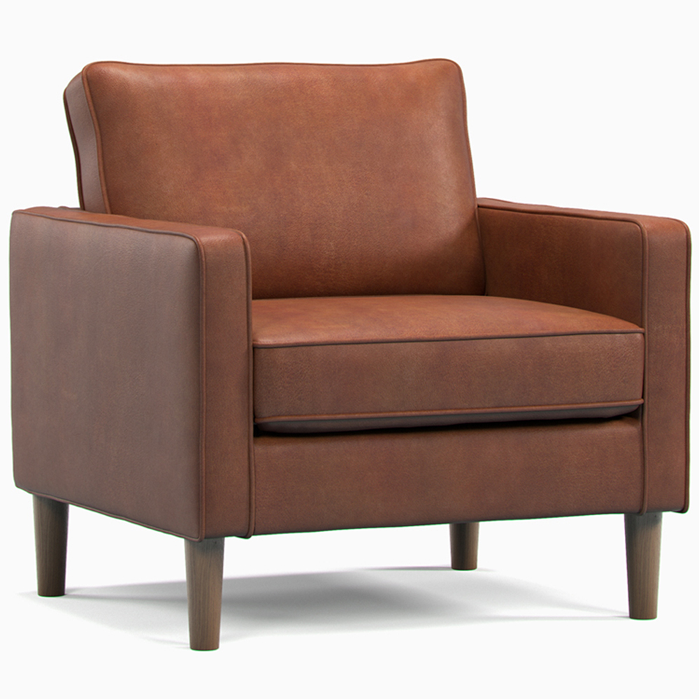 Bexhill Tan Faux Leather Armchair Image 2
