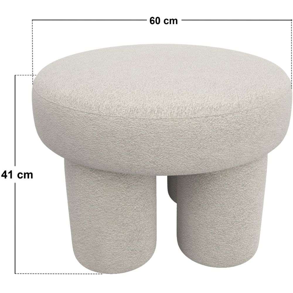 SOLACE+CO Ferro Set of 2 Beige Fabric Pouffe Image 7