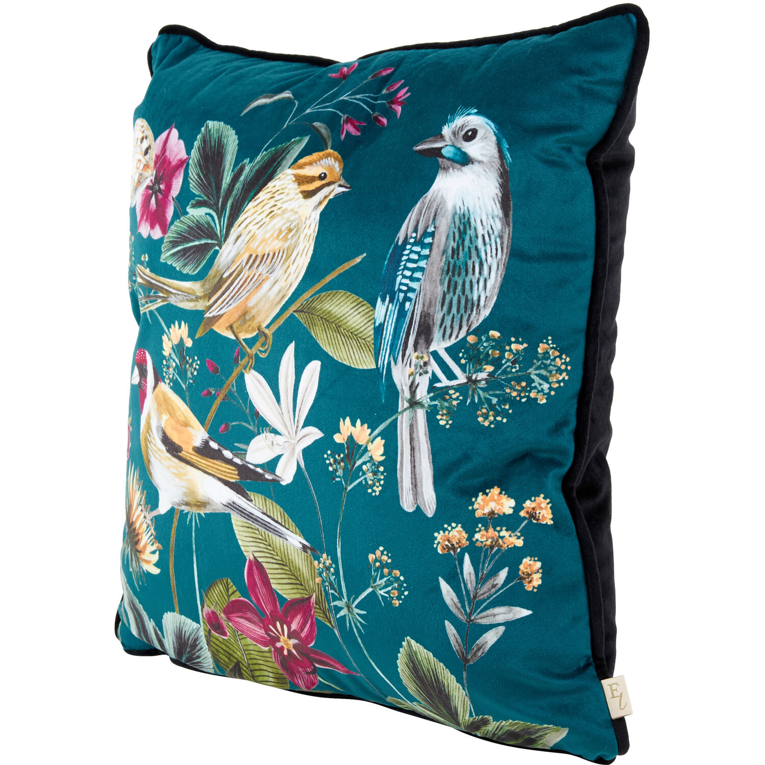Midnight Garden Bird Cushion - Blue Image 3