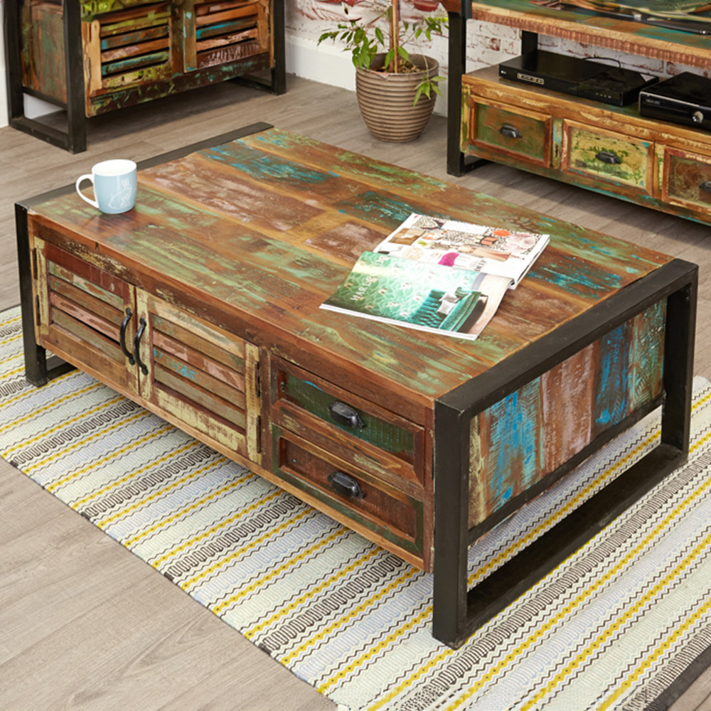 Baumhaus Urban Chic 4 Door 4 Drawer Coffee Table Image 1